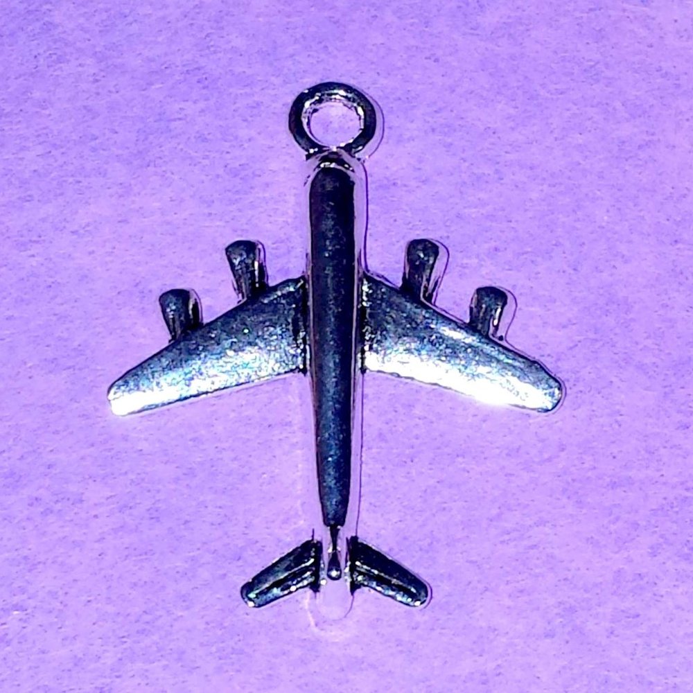 Silver Airplane Charm
